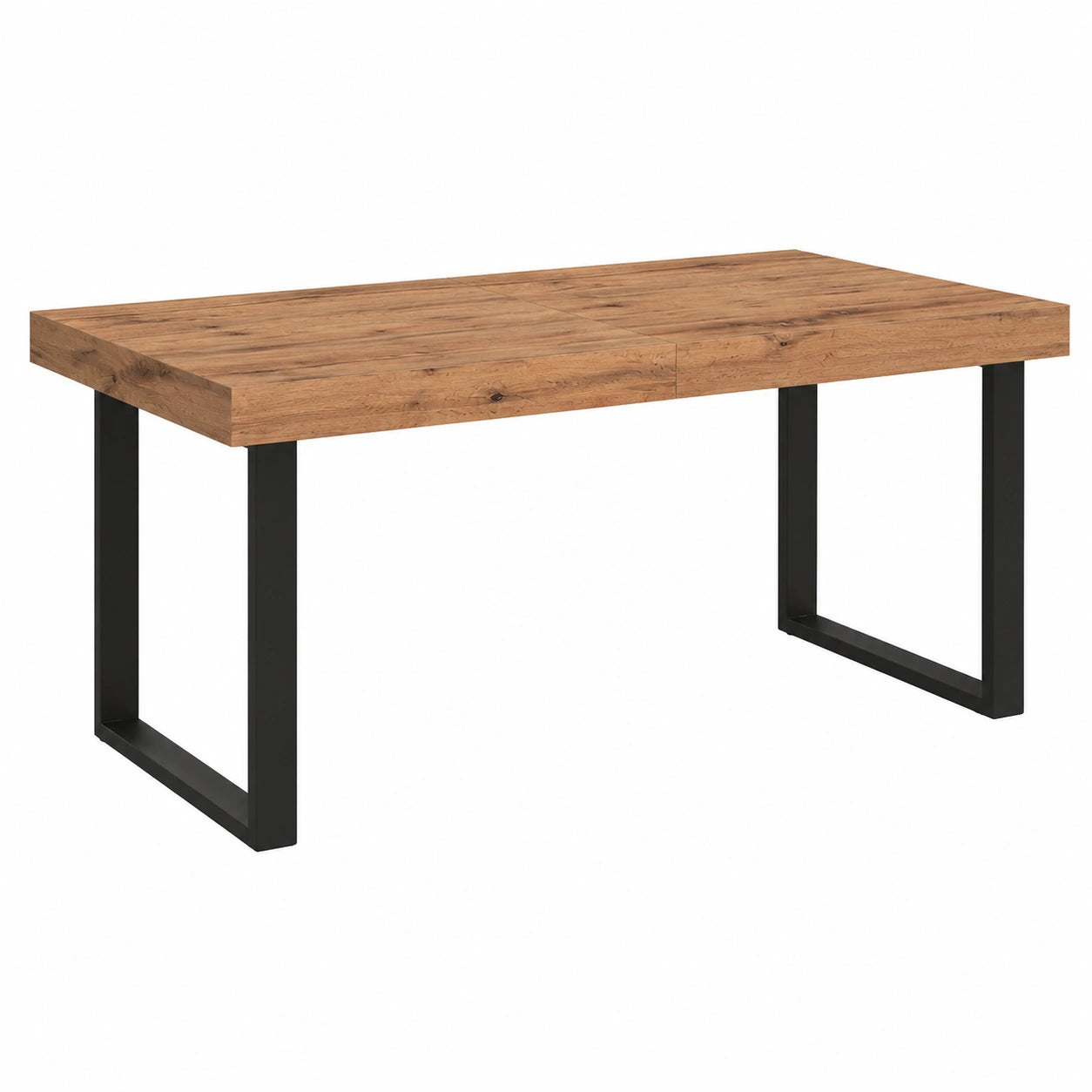 Table, extensible, en chêne et métal, 160 x 90 cm, coloris anthracite, pour les espaces de vie