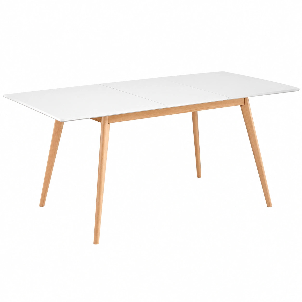 Table à manger, extensible, coloris blanc, 6 places, 160 x 80 x 75 cm, pour la salle à manger