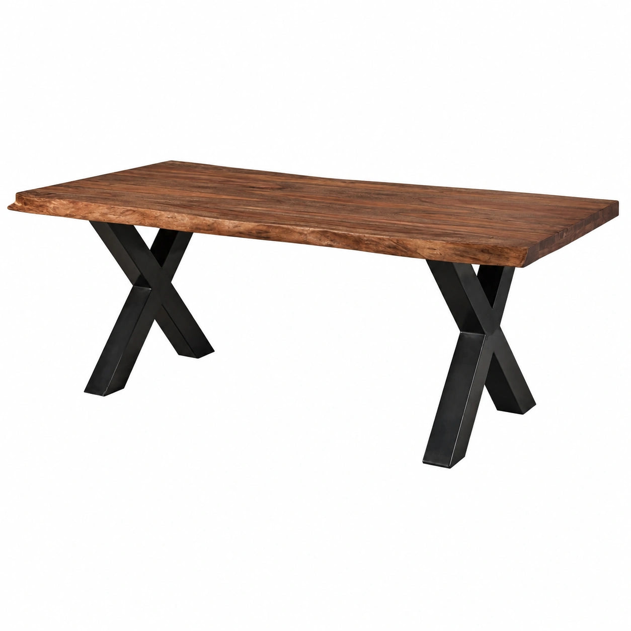 Table à manger, coloris anthracite et brun, pour la salle à manger