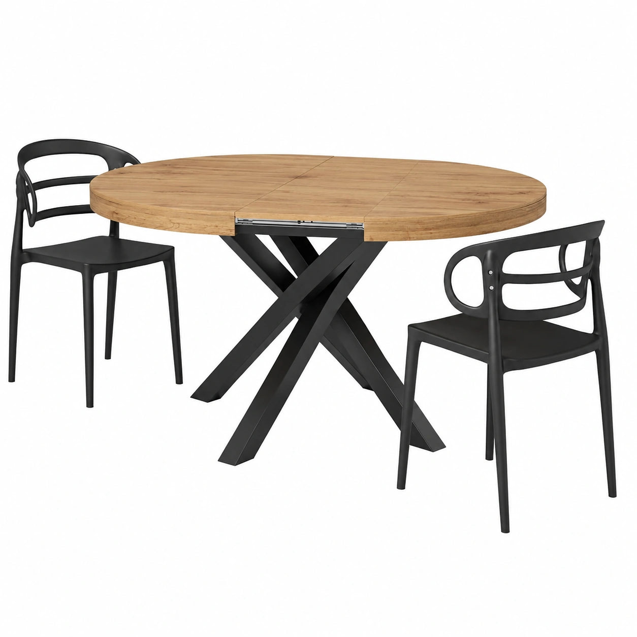 Table, 6 places, extensible, coloris noir, pour les espaces de vie