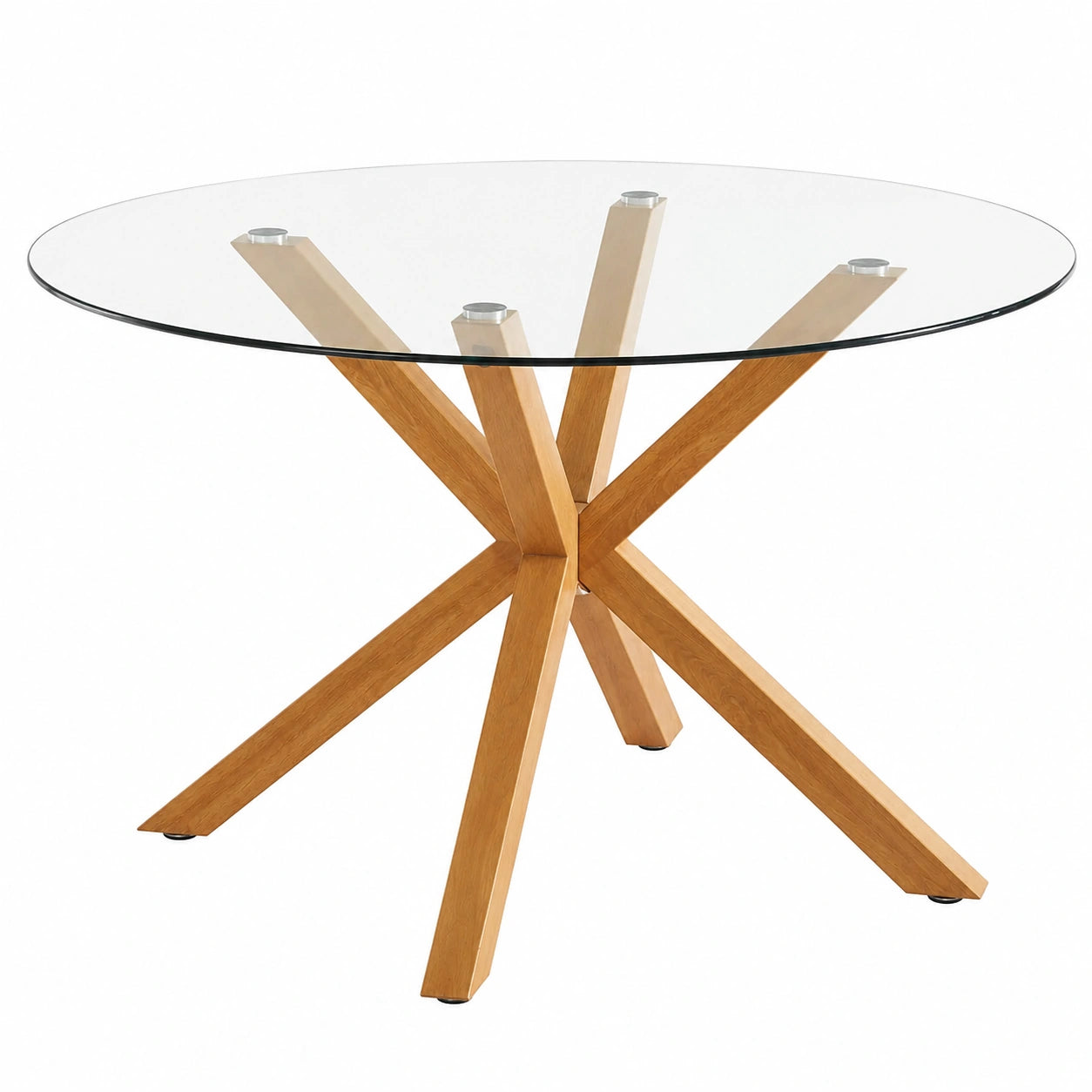 Table à manger, en chêne et verre, pour la salle à manger