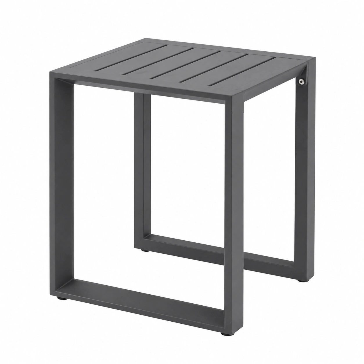 Table, en aluminium, coloris graphite, 44 x 44 x 55 cm, pour les espaces de vie