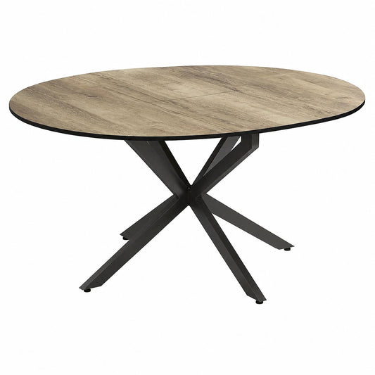 Table à manger, extensible, en chêne, coloris noir, 120 x 76,5 cm, pour la salle à manger