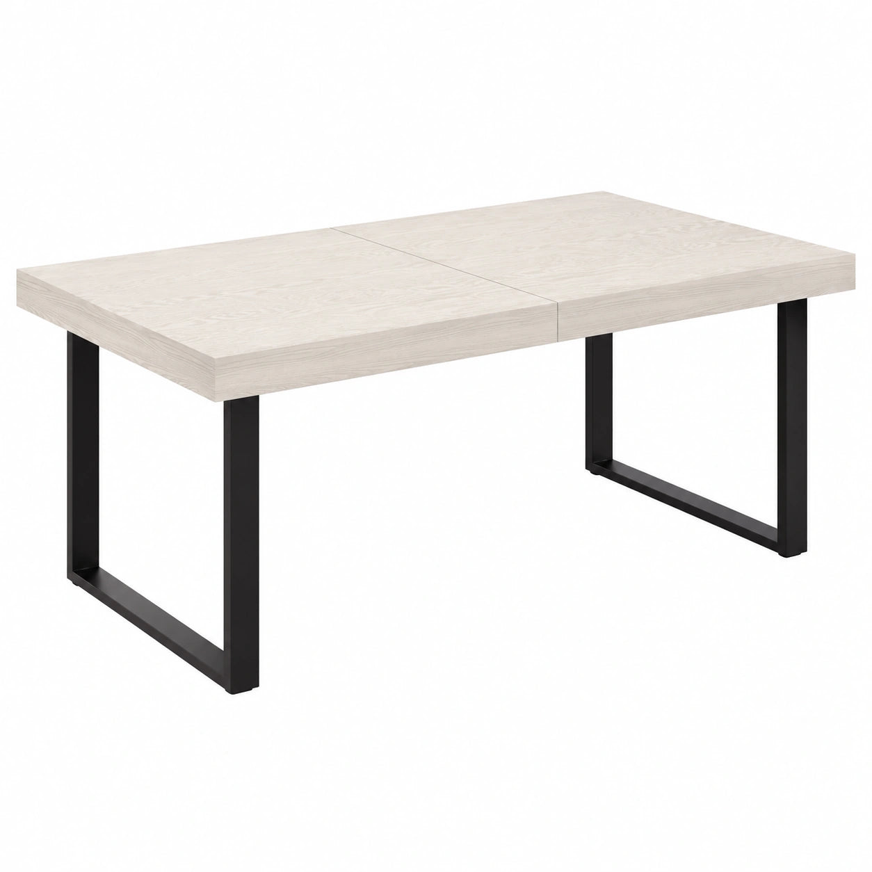 Table, en métal, extensible, coloris blanc et anthracite, 160 x 90 cm, pour les espaces de vie
