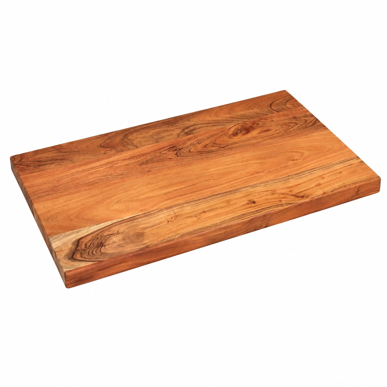 Table basse, en bois massif, coloris marron, 110 x 70 x 2,5 cm, pour le salon