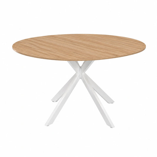 Table à manger, extensible, 8 places, coloris blanc, pour la salle à manger