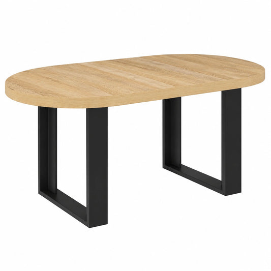 Table à manger, 6 places, extensible, coloris noir, pour la salle à manger