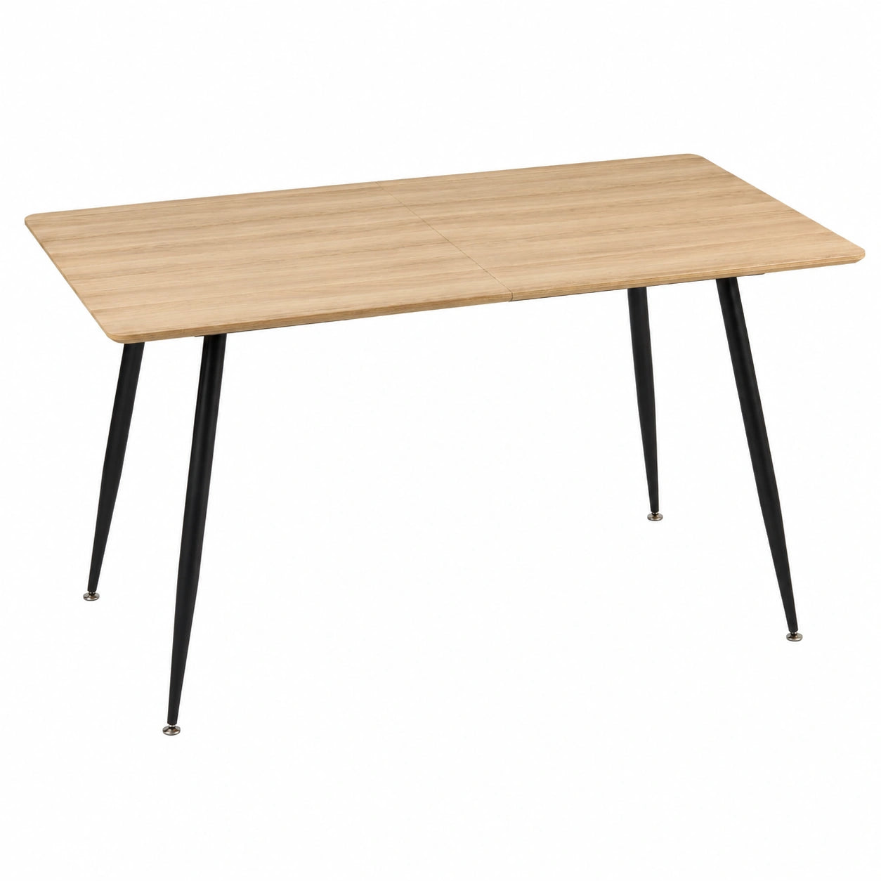 Table à manger, en acier, coloris noir et naturel, 4 places, pour la salle à manger